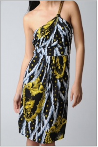 Printed Short Rope Shoulder Dress by T-Bags
