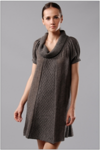 Mock Turtleneck Sweater Dress by Qi